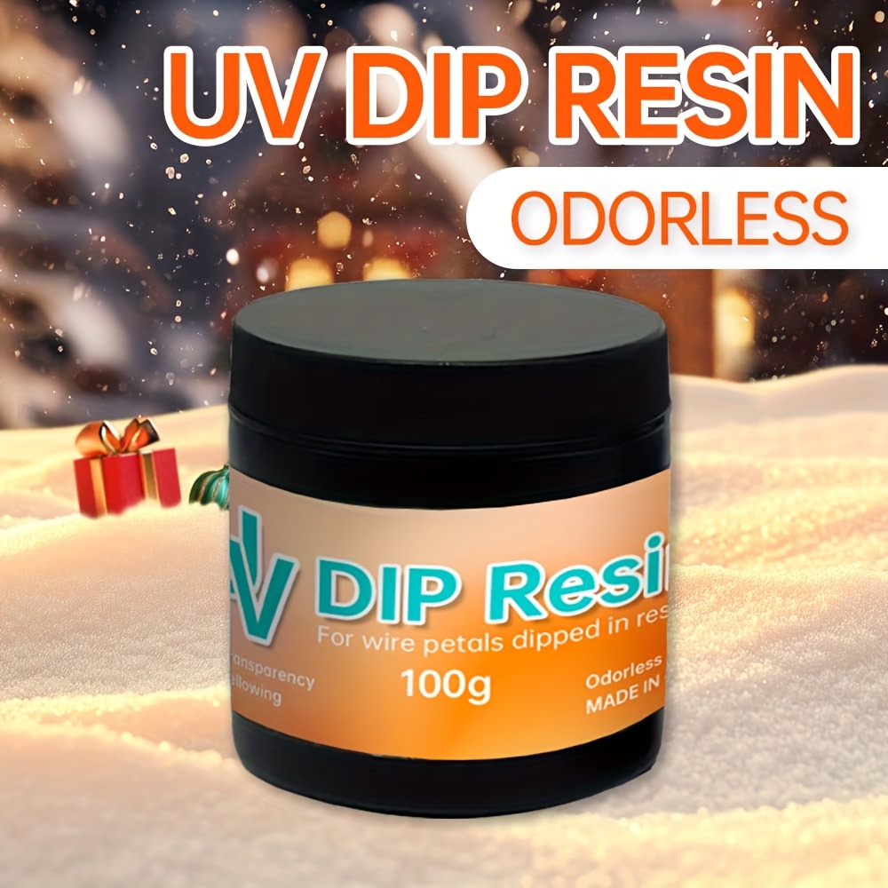 

100g Uv Dip Resin, Odorless Polyresin For Wire Petals, Jewelry Making & Diy Crafts, Fast Curing, Irregular Shape, No Coating Needed