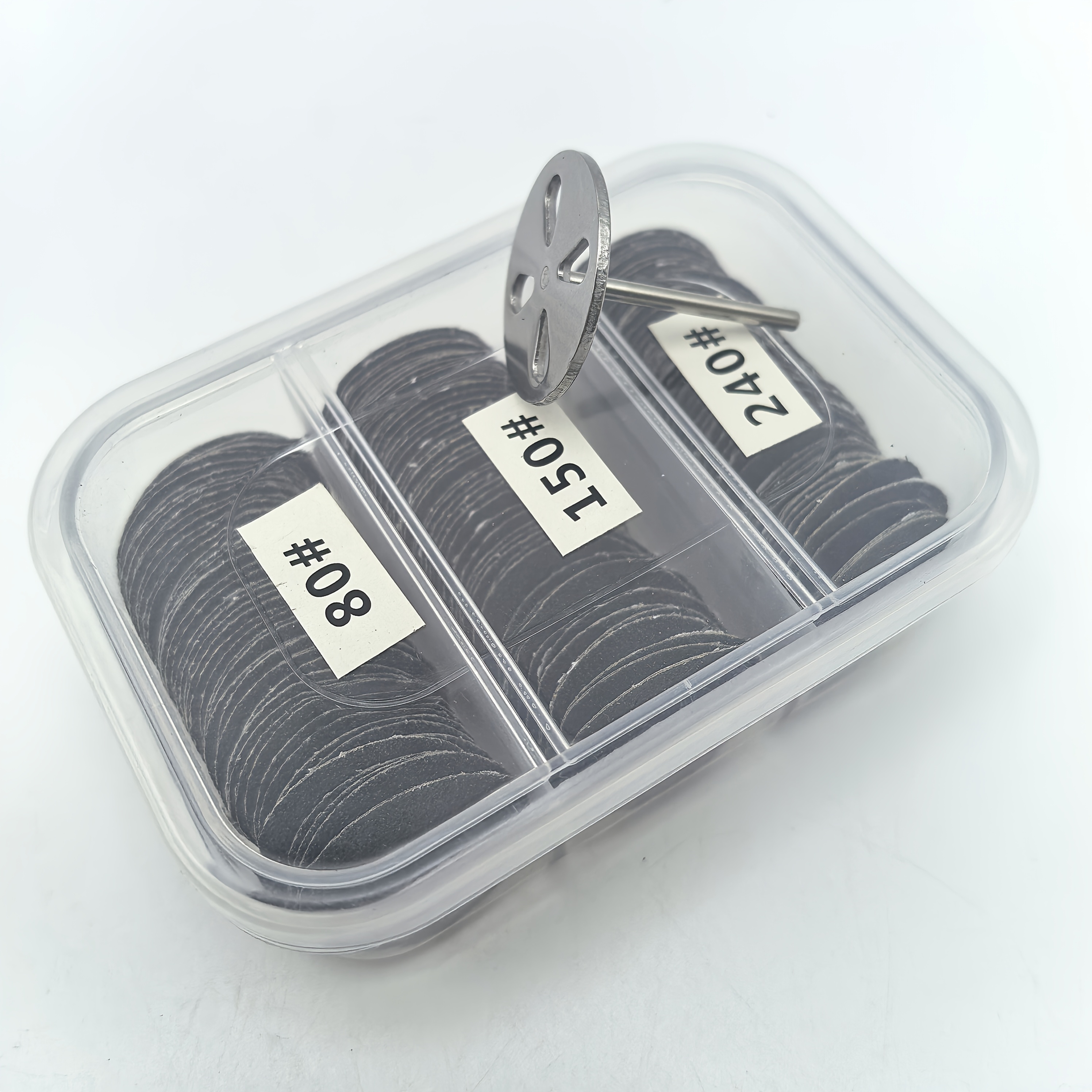 TEMU 150 piezas/ de almohadillas de repuesto para pedicura de 25 mm, opciones de 80/150/240, discos removedores de piel para lima eléctrica de pies y