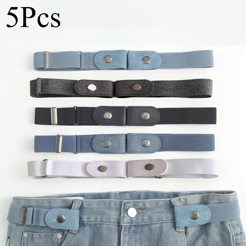 5pcs Adjustable Stretch Elastic Waist Band Invisible Belt -free Belts Jean Pants Dress No Waist Support