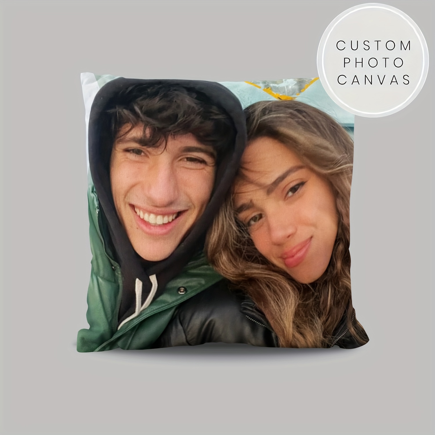 

Personalized 18x18 Inch Plush Pillow Cover - Custom Photo For Family, Couples & Pets - Home, Office & Living Room Decor (pillow Not Included)