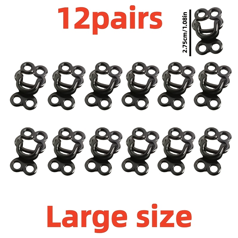 TEMU 12 Pairs Alloy Frog Collar Clasps Durable Sewing Knitting Craft Accessories For Clothing Garment Diy Projects