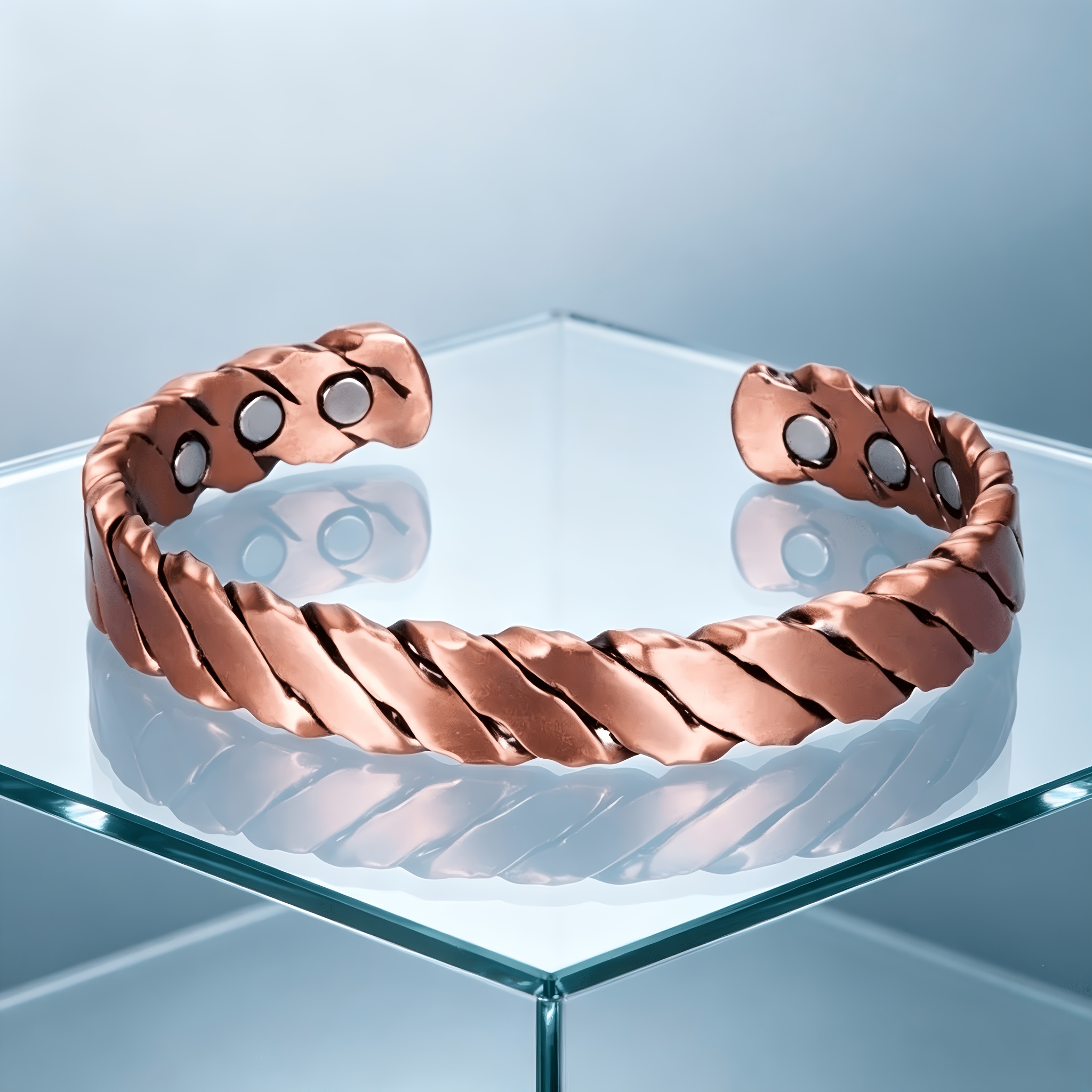 TEMU 1pc Copper Magnetic Bracelet, Unisex Adjustable Size , Family Jewelry Gift
