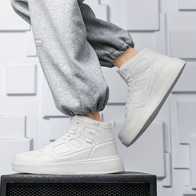 Zapatillas Altas para Hombre Nuevas - Cómodas, Ligeras y Elegantes con Parte Superior de PU, Suela MD, Plantilla EVA/Insole, Punta Redonda | Ideales para Senderismo, Running y Uso Casual | Costuras Modernas