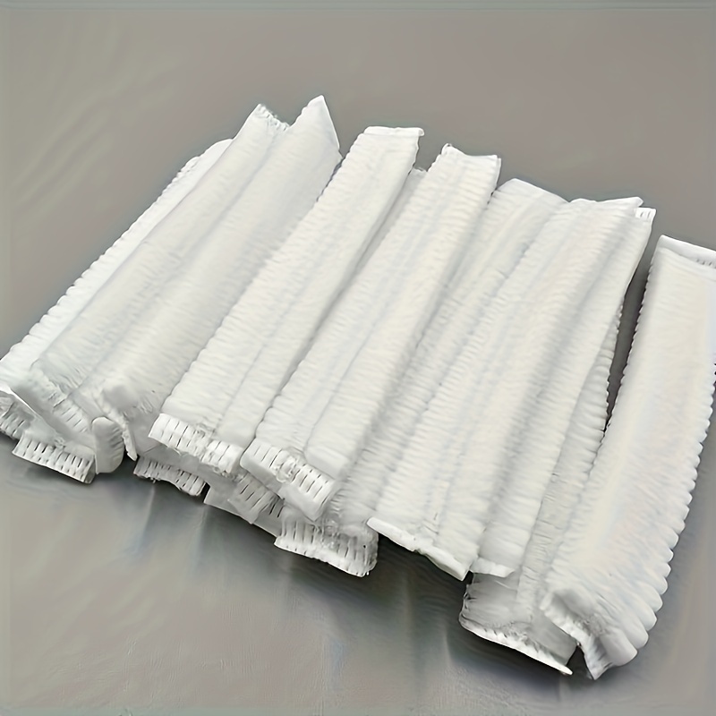 

100pcs White Disposable Hair Nets - , Fits All - Beauty Salons, Kitchens & Industrial Use, Dust-proof Caps For Chefs And