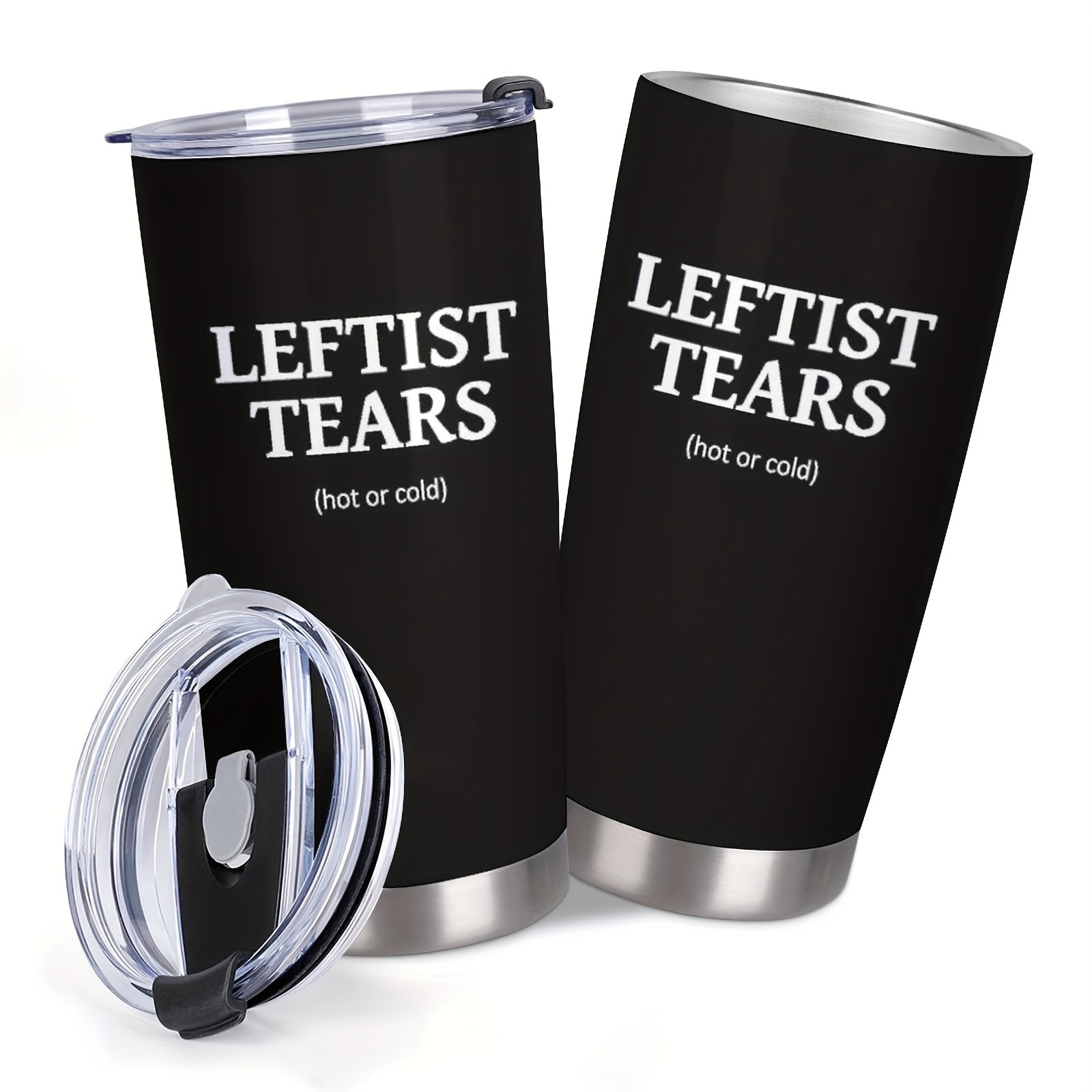 

20oz Stainless Steel Tumbler With Lid - Leftist Tears Design, Perfect For Coffee & Cold Drinks, Ideal Gift For Men, Funny Conservative & Republican Humor