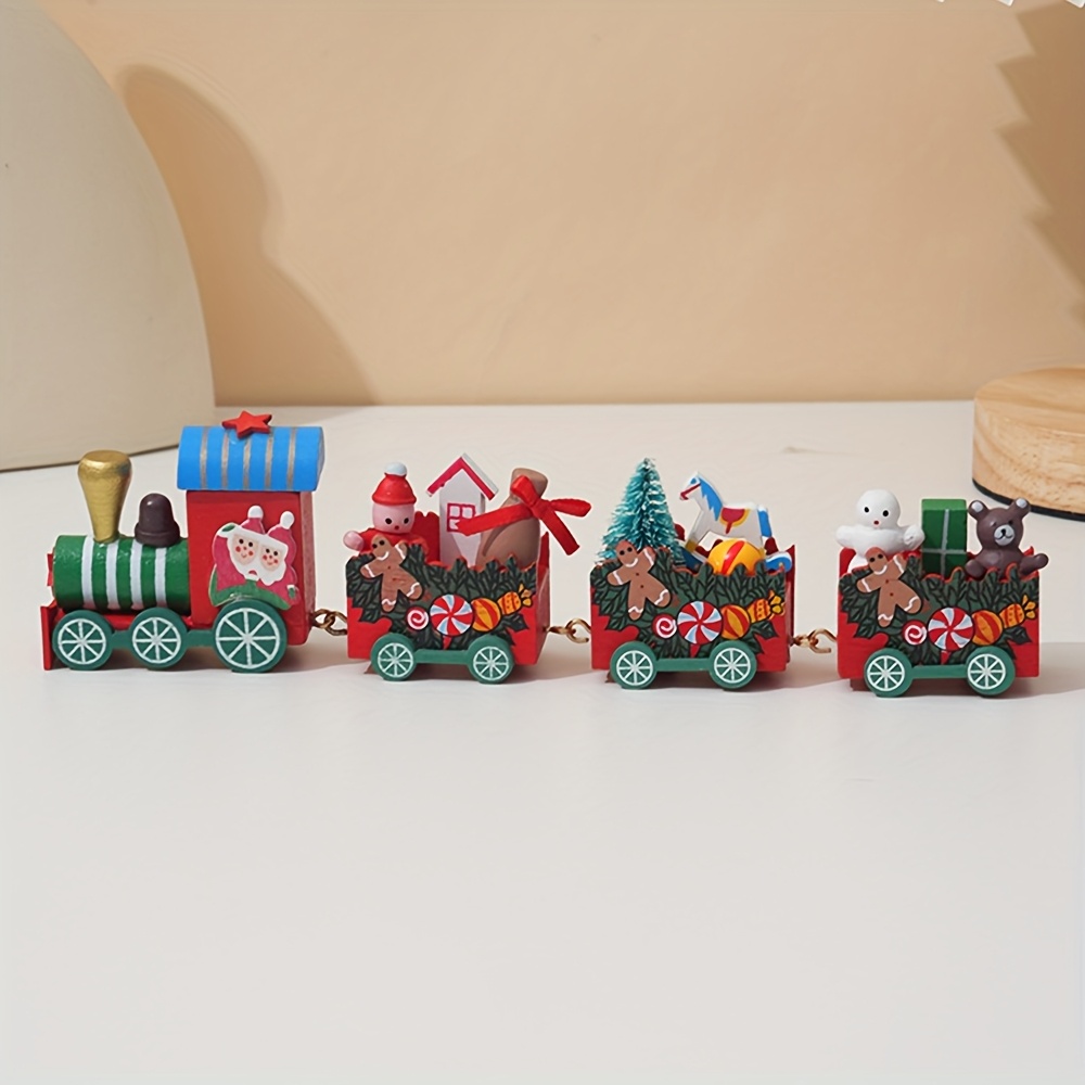 Christmas Wooden Train Desktop Ornament, Wholesale Christmas Decorations Halloween