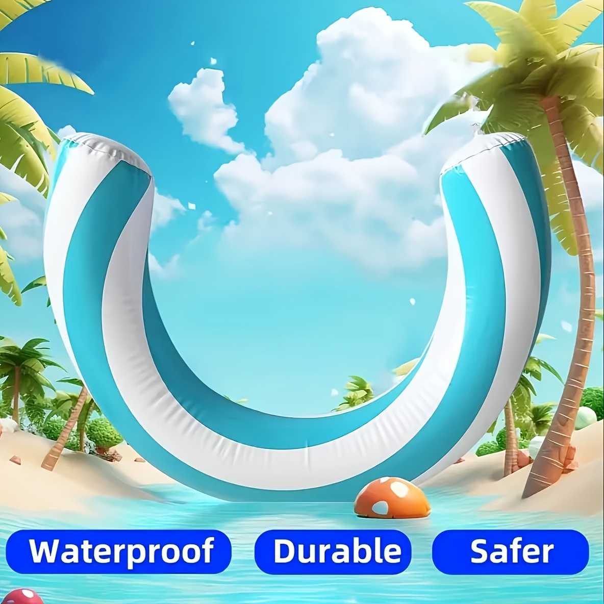 inflatable curved pool floating bed waterproof durable pvc Temu