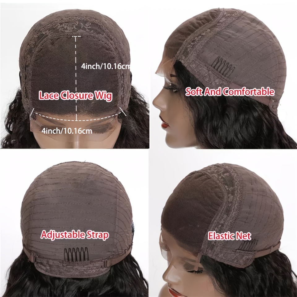 Brazilian Human Hair Bob Wig with 4x4 Lace Closure - 150% Density Body Wave Caramel Brown 30.48 cm Short, Pre-Plucked Baby Hair & Glueless Design, Adjustable Cap for Men & Women, All Ethnicities, Hair Wig