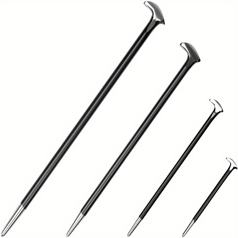 TEMU 4pcs Pry Bar Set, Heavy Duty Rolled Heel Prying Tool Automotive Machinery Lever Bars, 6, 12, 16, 20 Inch