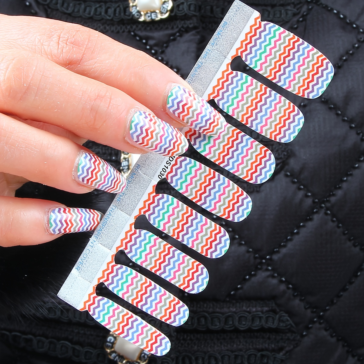 Full Wrap Nail Polish Stickers Mixed Style Nail Strips Self - Temu