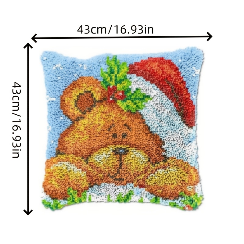 Bear Pattern DIY Latch Hook Pillow Cover Kit