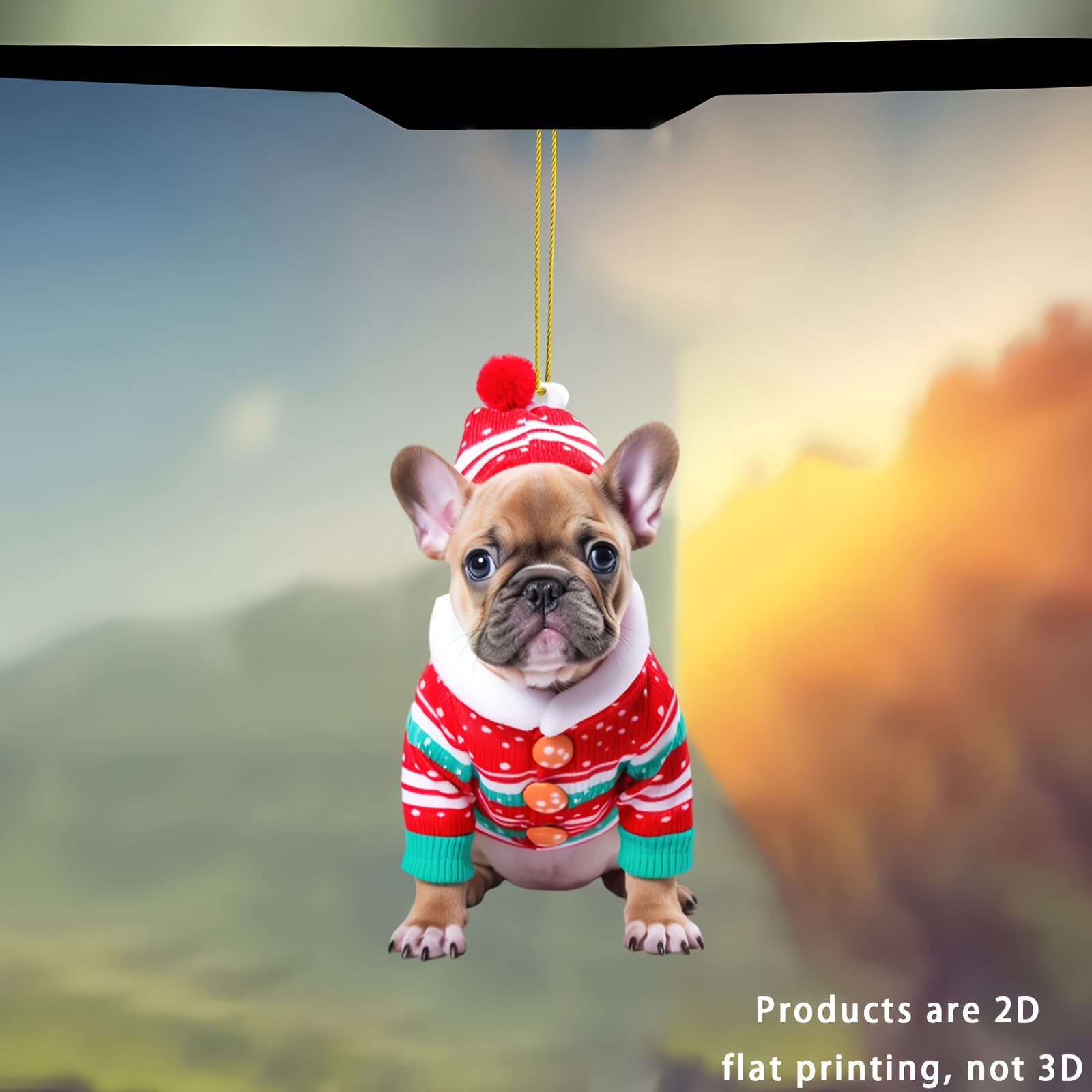 

French Bulldog Christmas Ornament - Multifunctional Acrylic Charm For Cars, Backpacks And Keychains | Gift For Home And Garden Decoration