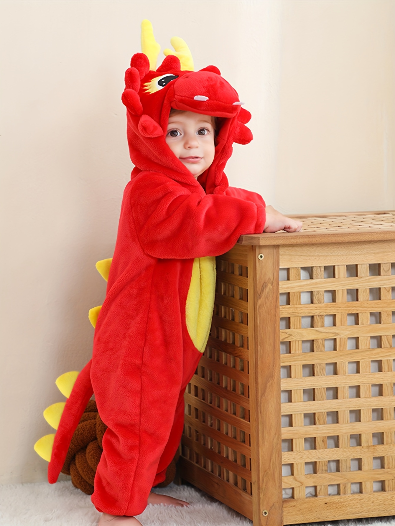 adorable red dinosaur featuring a zipper horns a Temu Morocco - Main Image