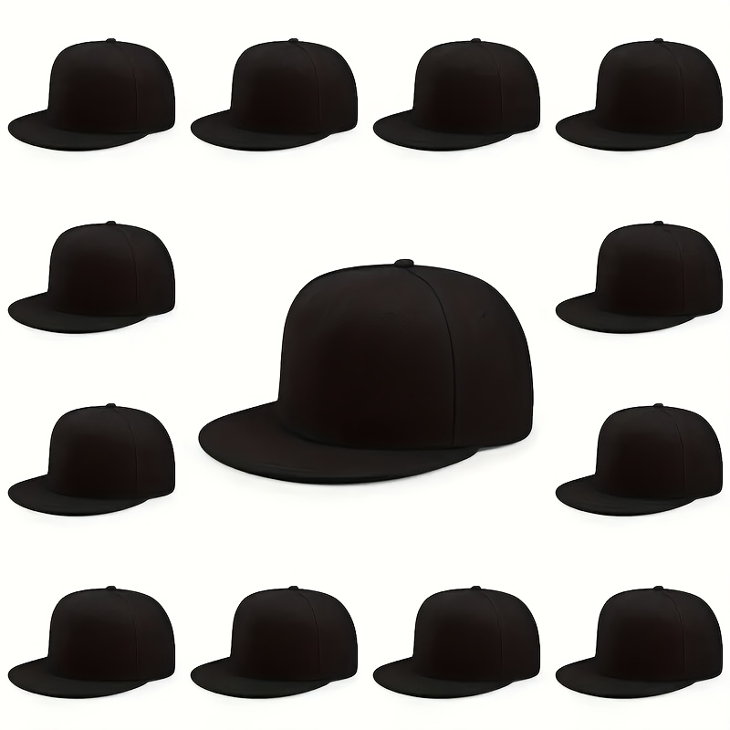 TEMU 13 Adjustable Flat Brim Baseball Caps - Casual Streetwear And Outdoor Activities, -back Headwear | Vibrant Hats