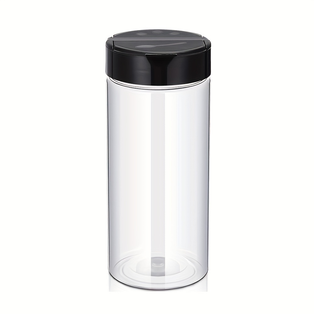 Image of Large Capacity 400ml Plastic Pet Transparent Spice Container Reusable Double-lid Bbq Spice Dried Fruit Storage Bottle Seasoning Spraying Device Bottle