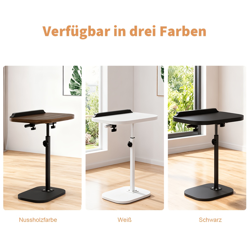 TEMU Höhenverstellbarer drehbarer Beistelltisch – Dieser höhenverstellbare Couchtisch eignet sich für Wohnzimmer Heimbüros. Er misst 40*30*80 cm, mit