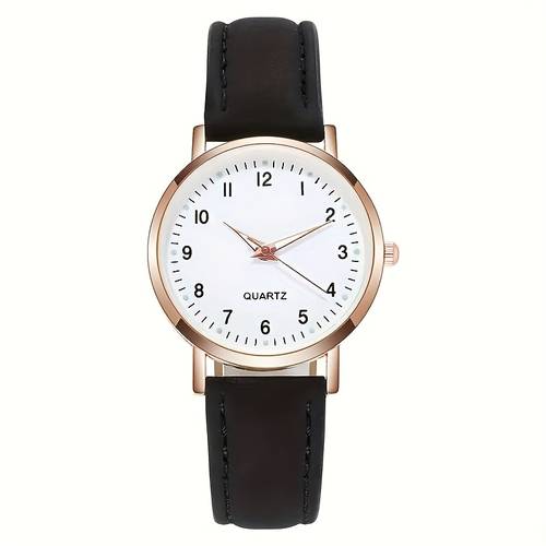 1pc elegant womens round quartz watch valentines day easter ramadan birthday christmas new year gift for eid al