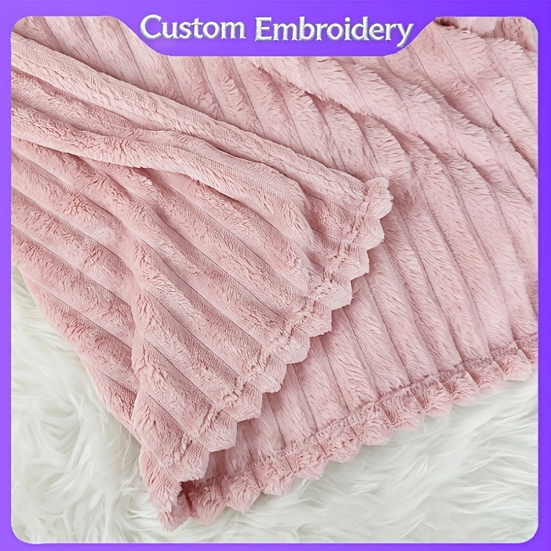 Custom Embroidered Name Flannel Blanket