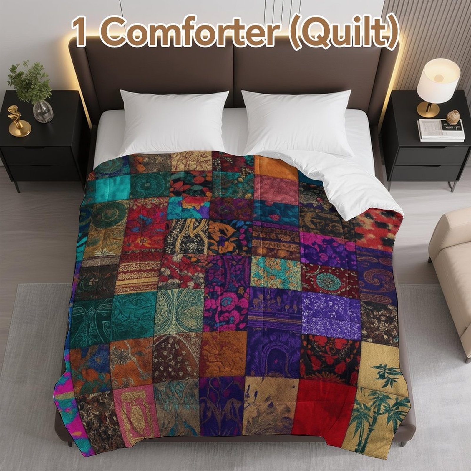 TEMU 1pc Contemporary Bed Comforter - Core & Duvet Insert, All- Weight, Bedspread (twin/full/queen/), Machine Washable Comforter Suitable For Bed,