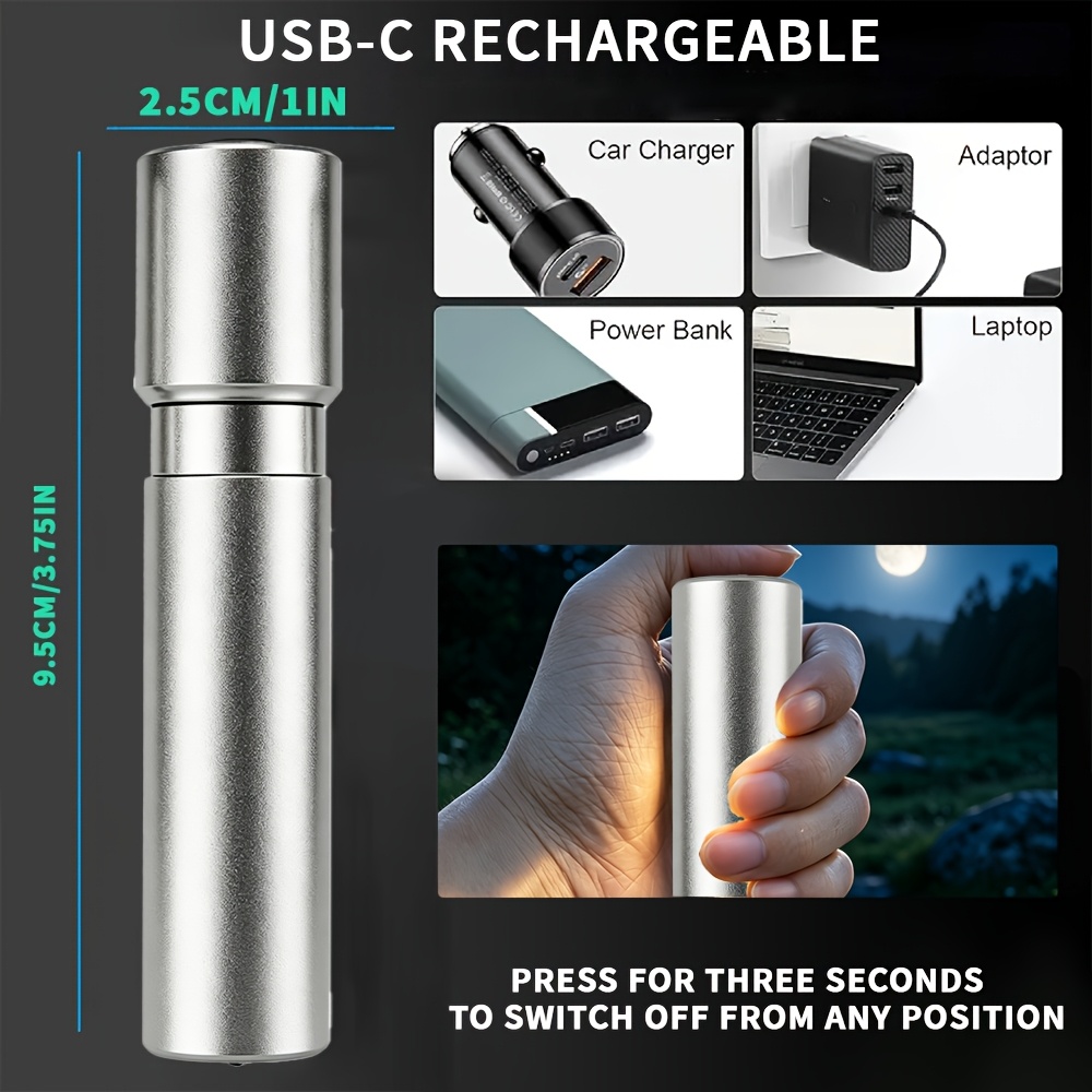 4-Pack Tactical Survival Kit Must Have: Super Bright Rechargeable LED Flashlights Set, Zoomable Spotlight & USB Charging For Emergency Preparedness, Power Outage Supplies, Camping Gear, Perfect Men Gifts