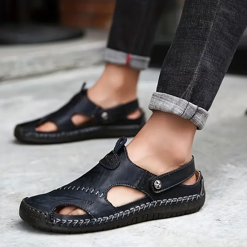 plus size mens close toe sandals comfy non slip casual shoes for mens outdoor activities details 15