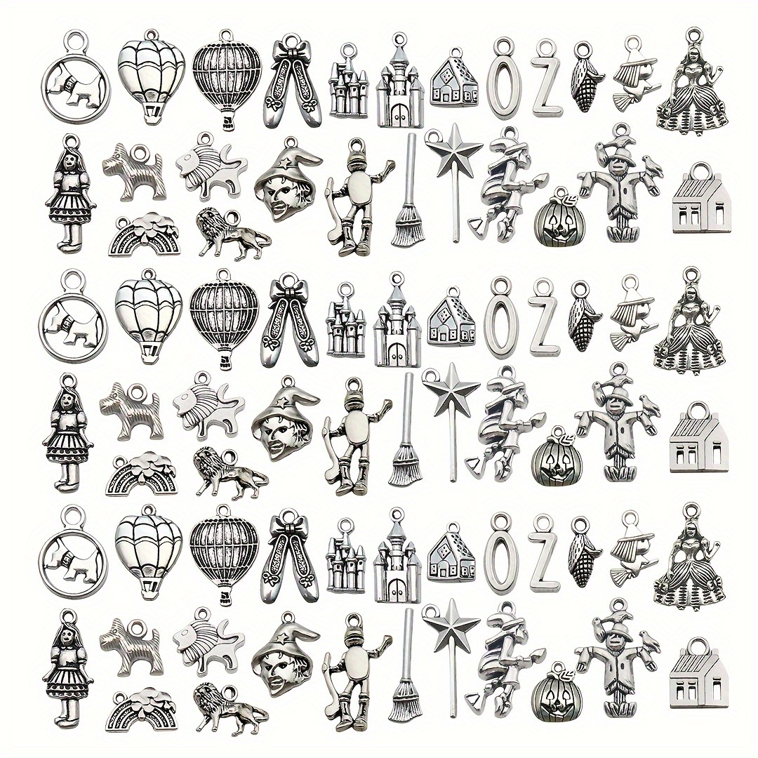 

75pcs Mixed Wizard Of Oz Charms Metal Pendant For Crafting, Jewelry Making, Diy Necklace And Bracelet Accessories