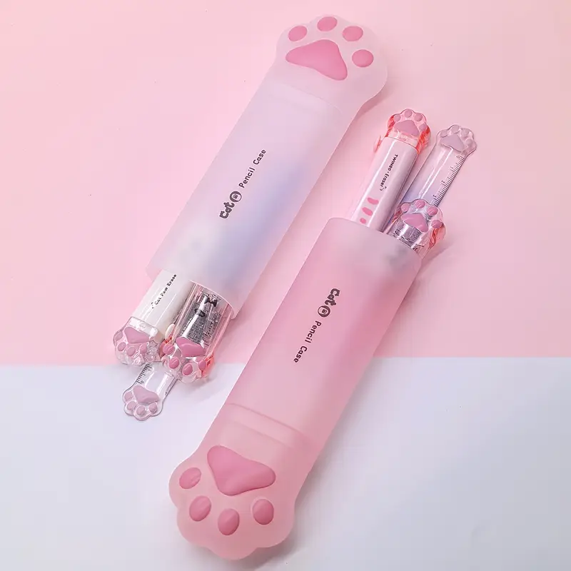 4pcs cat paw stationery set including pencil case ruler - Temu Oman 4pcs cat paw stationery set including pencil case ruler - Temu Oman