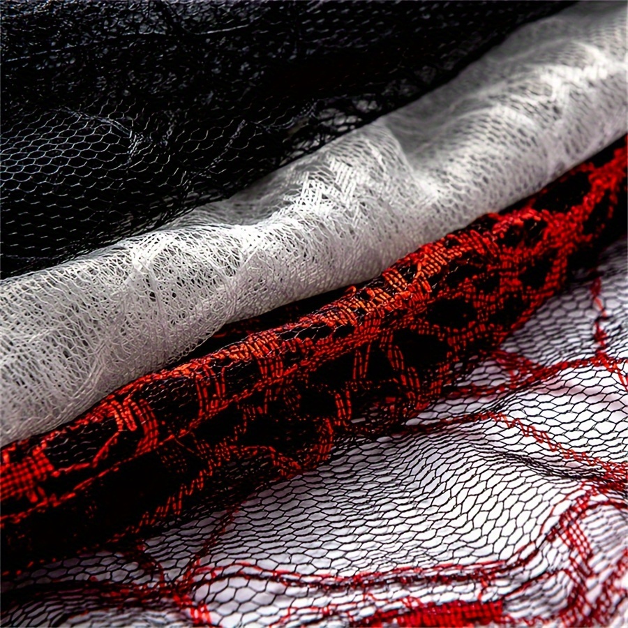 

Spider Web Tulle - 1.6m X 1m, For Diy , Sewing & Halloween Decorations