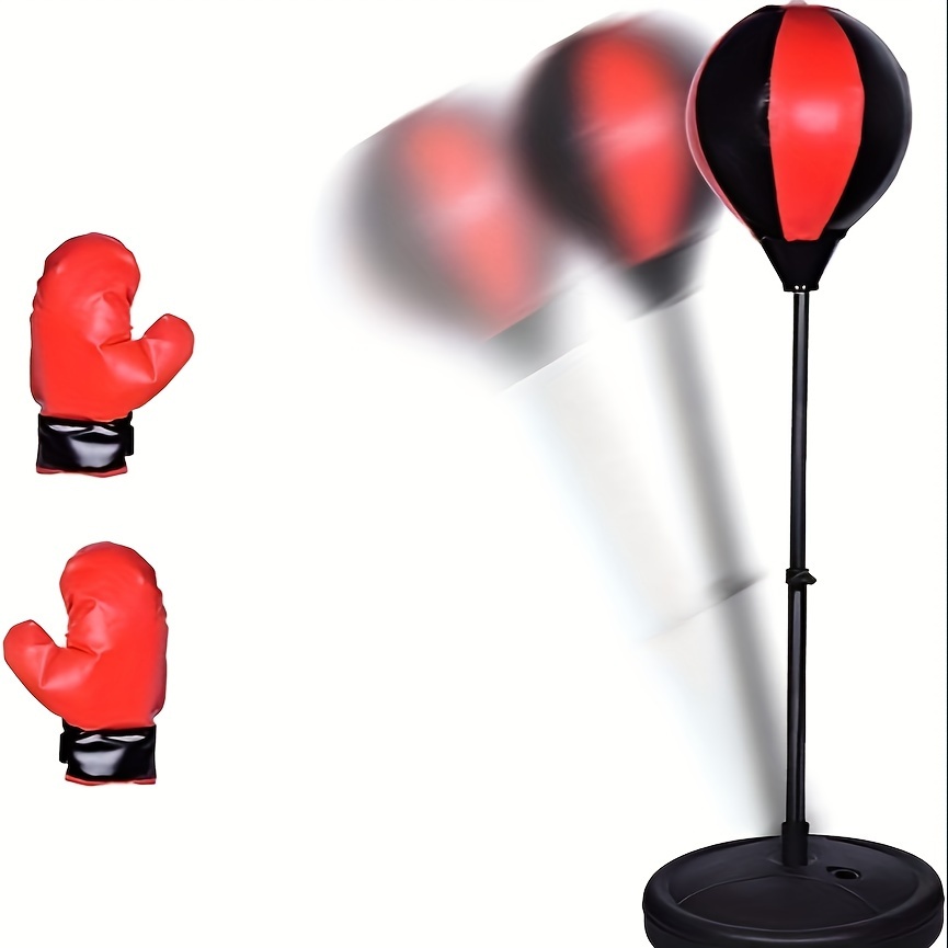 

1set 40-inch Adjustable Punching Bag With Stand, Includes Gloves - 150° Bending Angle, Bounce Back For Fitness & Training