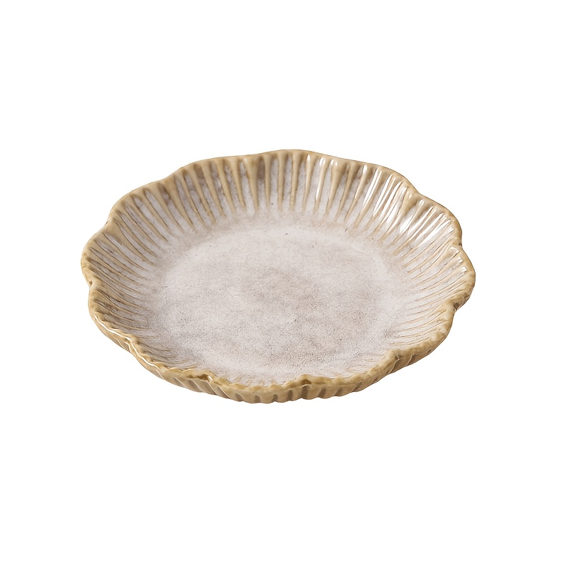 TEMU Plateau à Bijoux en Céramique, Assiette Décorative, Convient pour Bagues/Clips d'Oreilles/Bracelets/Bangles, 4,33 pouces ( 11 cm) Plateau à