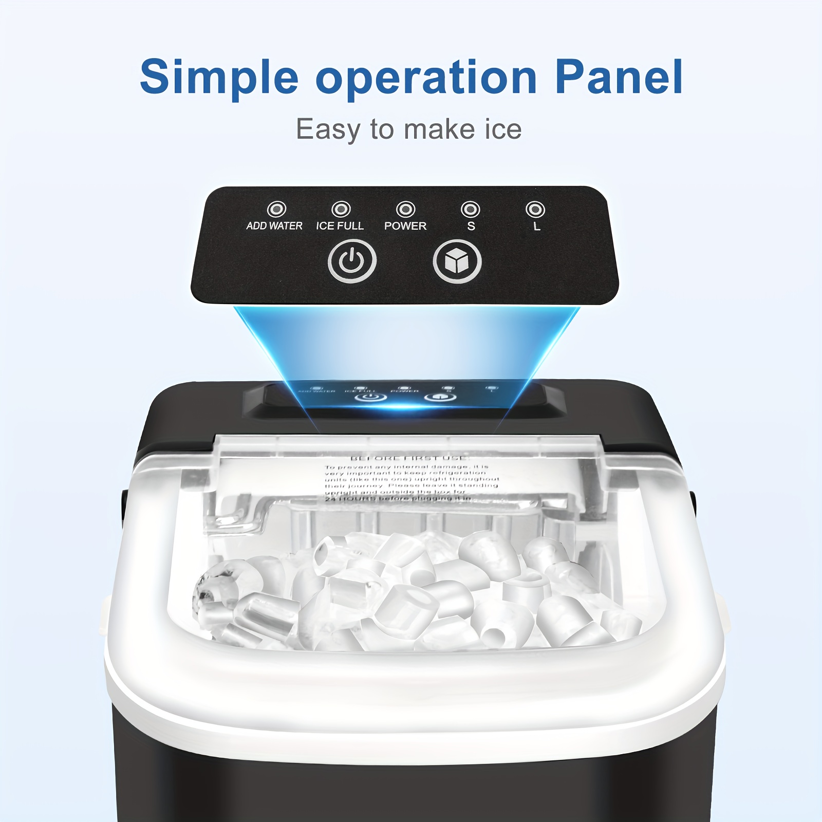 christmas gift ice maker countertop 9 cubes ready in 7 20lbs in 24hrs 2 sizes of bullet ice self cleaning ice machine with ice scoop and basket for home kitchen details 2