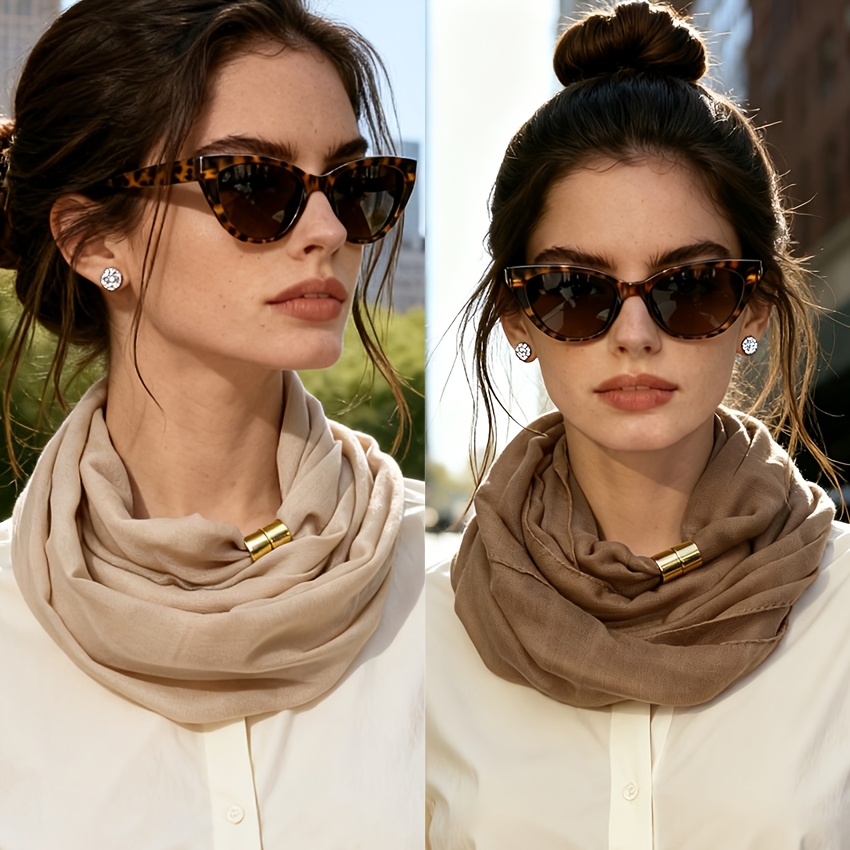 TEMU Lot de 2 écharpes , cache-col court chaud, polyvalent et pour femme, automne/hiver, simple, et , accessoire de cou et coupe-vent pour femme,
