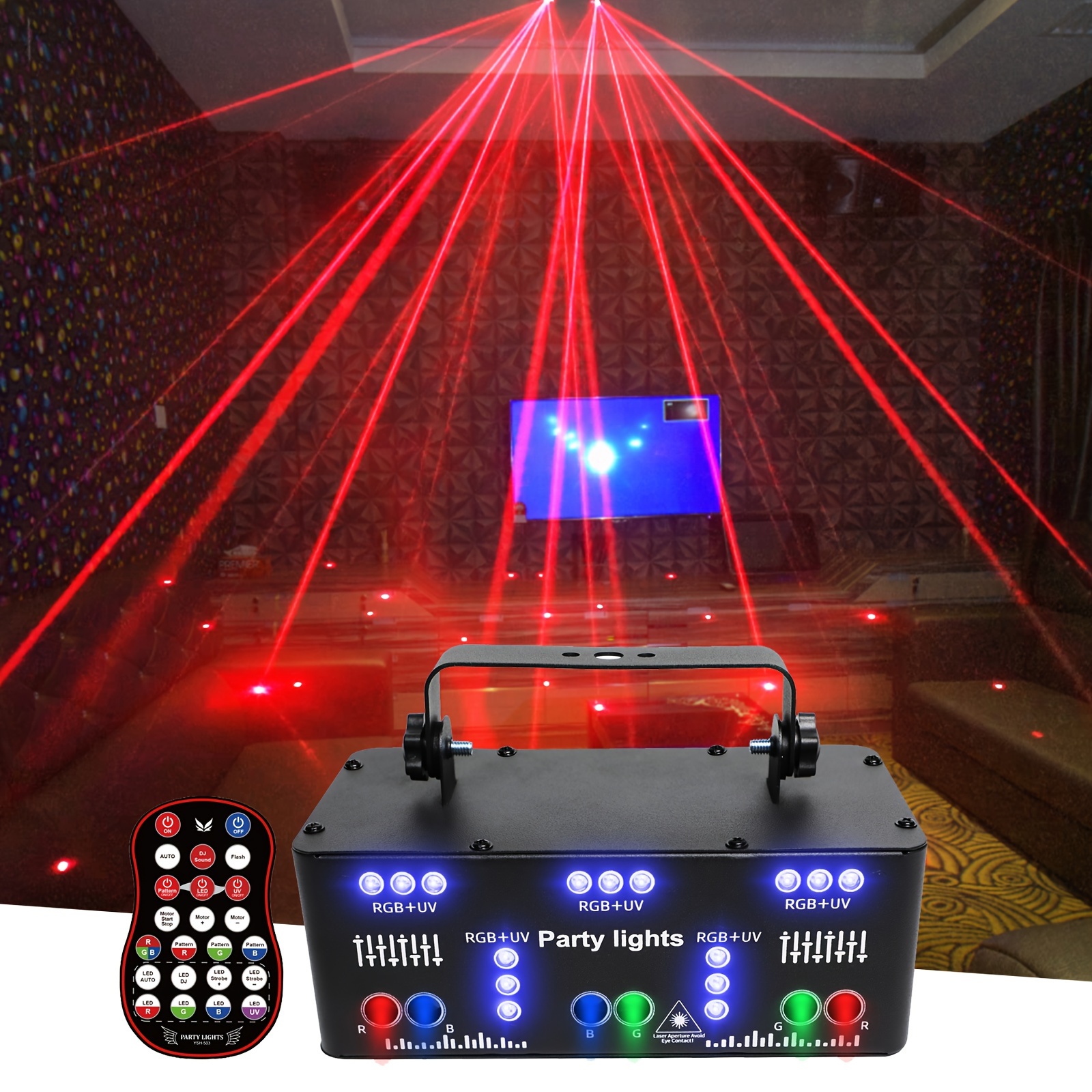 Luces de escenario Disco DJ 21 ojos Fiesta Luces estroboscópicas Control de  sonido interior Iluminación UV RGB Control DMX512 Luces LED para fiesta en
