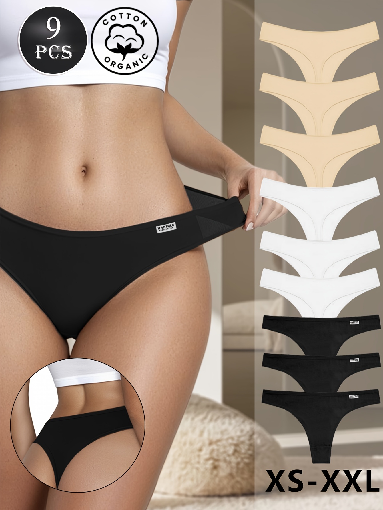 9-Pack Women S Panties, Solid Color   Underwear - Low- , Fashionable Minimalist Bikini Briefs, Comfortable Breathable Seamless Stretchy Underwear for Casual Attire, XS-XXL