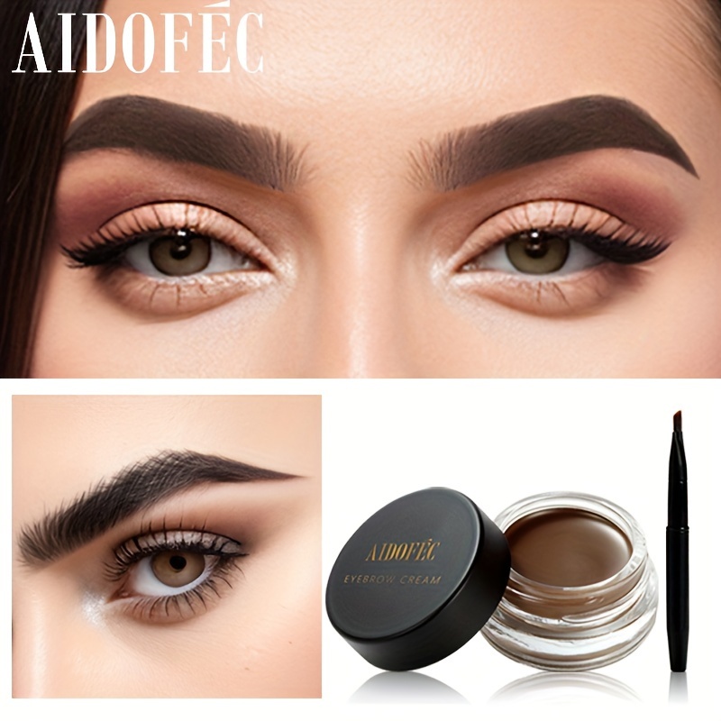 

Waterproof 3d Eyebrow Pomade, Grey, Coffee, Brown, Long-lasting, Smudge-proof, With Specialized Brush