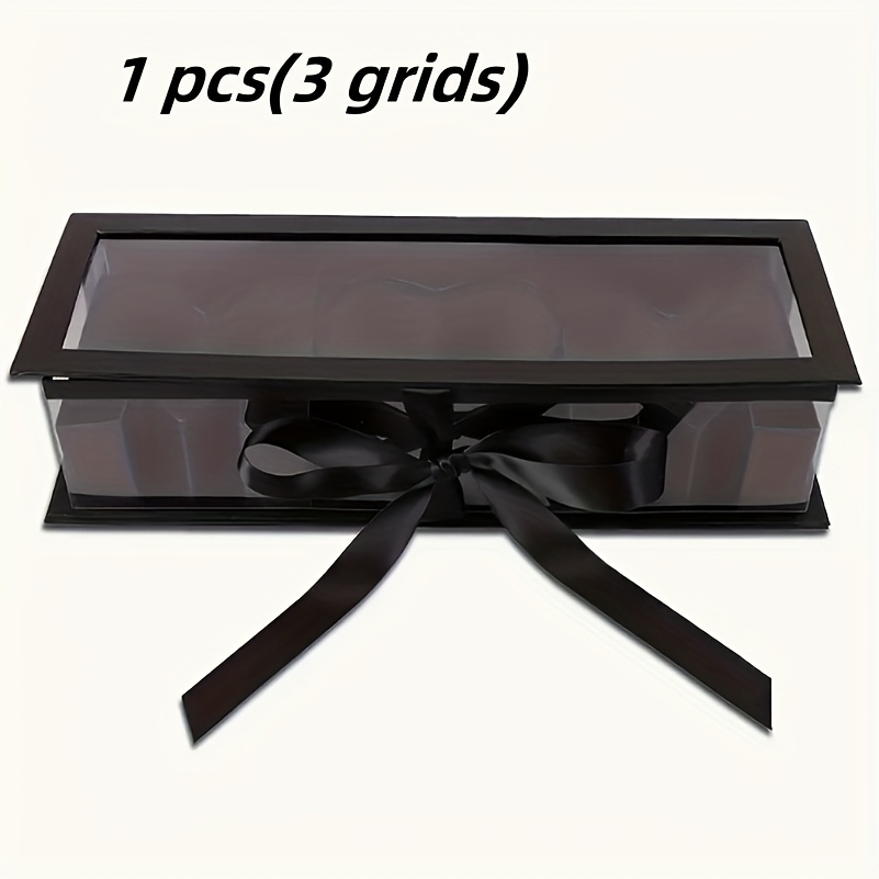 TEMU 1pc/3pcs/ Day "mom" Fillable Gift Box With Red Roses, Chocolates, Strawberries & Jewelry | Elegant Black Ribbon & Heart-shaped Design | Perfect