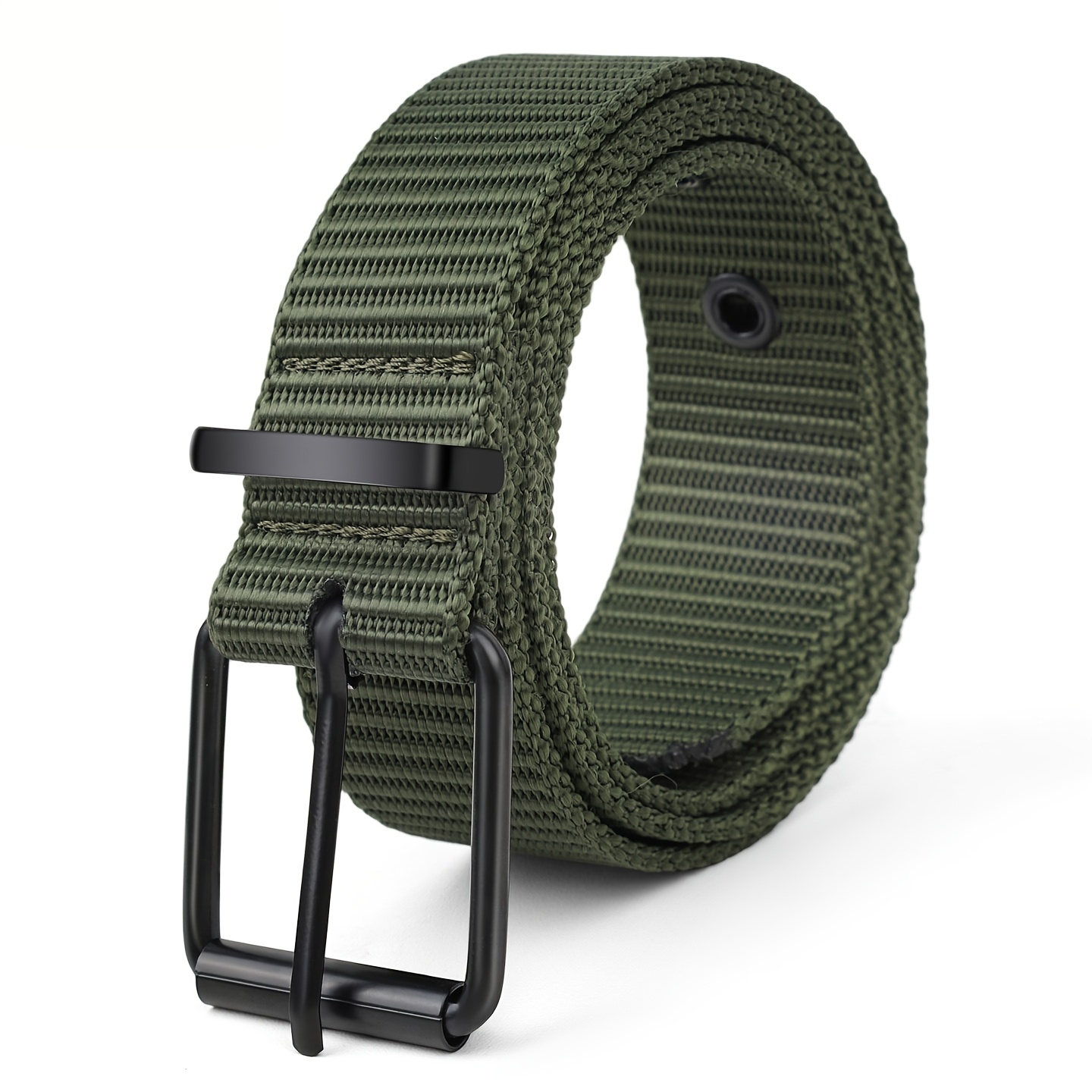 TEMU Plus-size Men's Wide-cut Durable Canvas Belt. Heavy-duty Nylon Material, Quick-release Lock, Anti-slip And Wear-resistant. Unisex, Suitable For