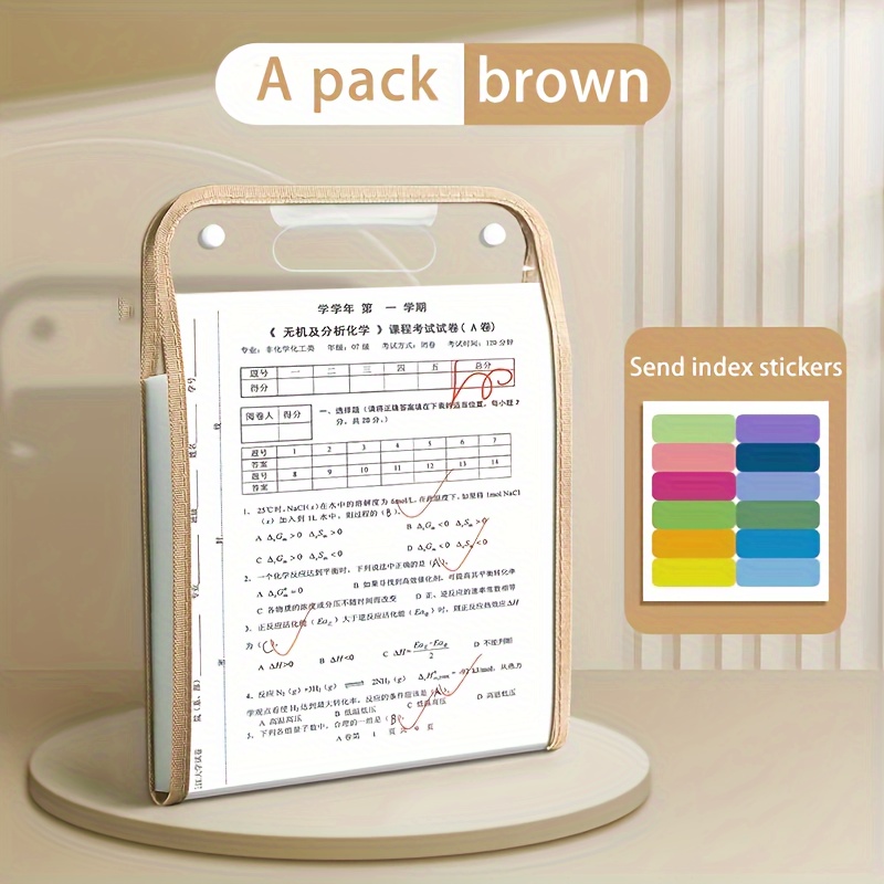 Carpeta Transparente Impermeable Portátil - Gran Capacidad, Cierre Autoadhesivo Para Oficina/Escuela
