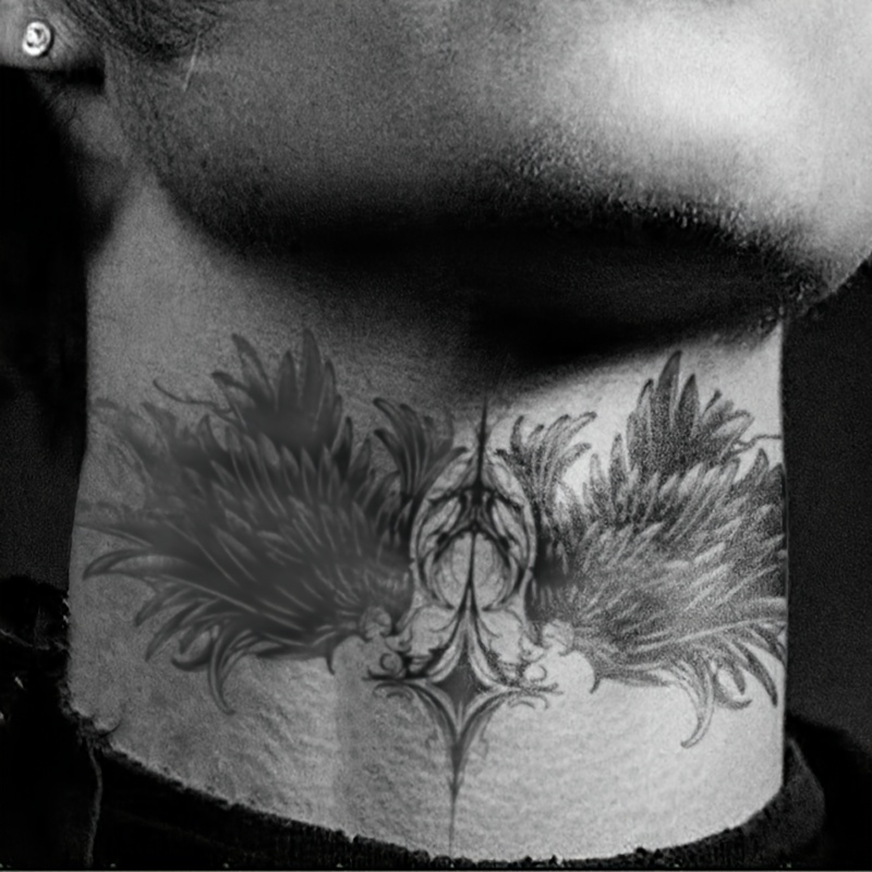 Phoenix , Temporary Tattoo Sticker Suitable For Neck, Herbal Semi-permanent Waterproof And Non-reflective Men And Women Fake Tattoo