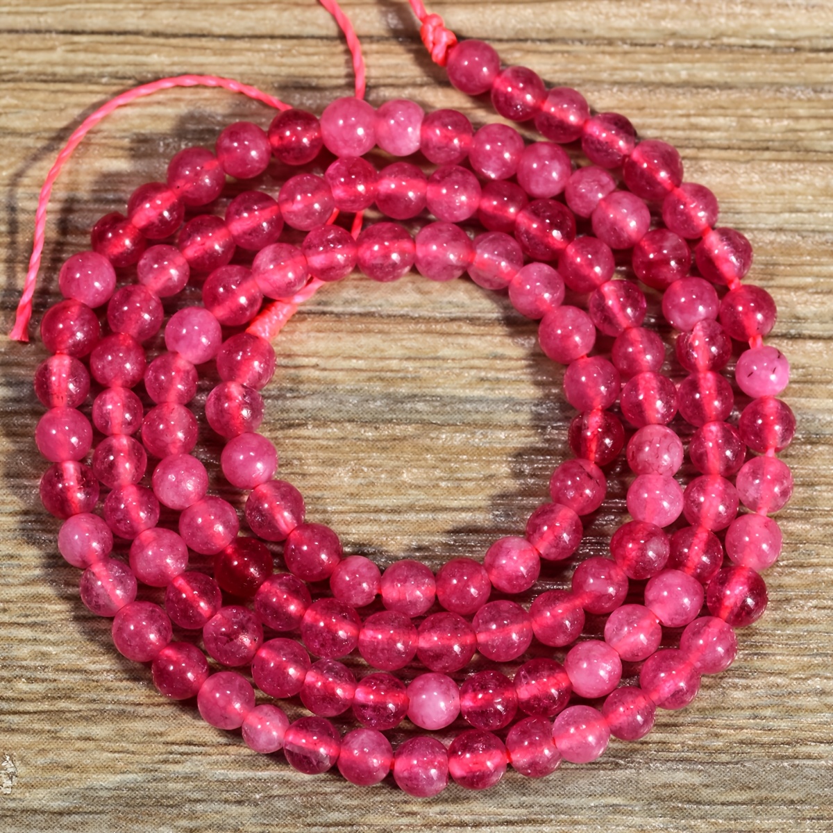 TEMU 115-120pcs Plum Stone Beads 3mm Loose Beads For Jewelry Making, Women's Jewelry Necklace Bracelet Ring, Jewelry Making Additions, 38cm/15 Inches