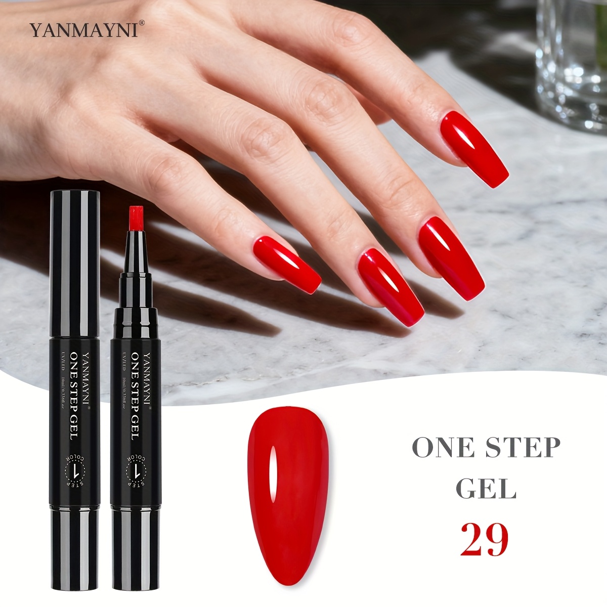Yanmayni Gel Nail Polish Pen - -one Base, Color & With Brush Tip Applicator, / , -lasting Suitable For Salon & Diy At Home