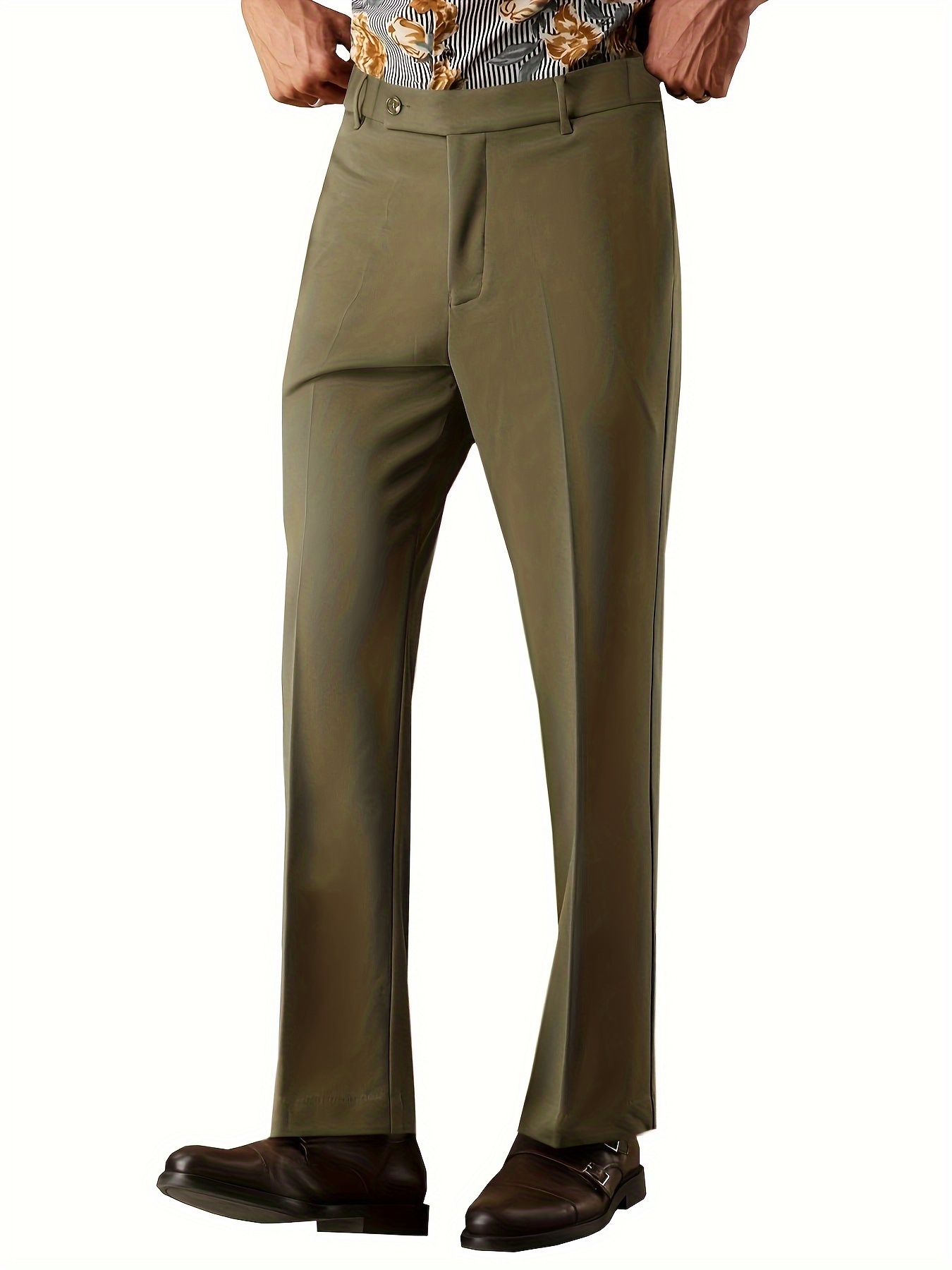 slim fit bootcut dress pants Wool Pants for Tall Men