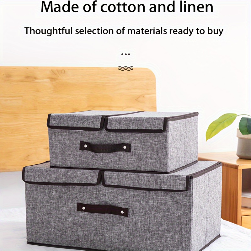 

Large 20 Collapsible Stackable Storage Bins With Foldable Fabric Linen Storage Boxes Cube, Closet Organizer Baskets For Home (20 X 12 X 10, Gray)