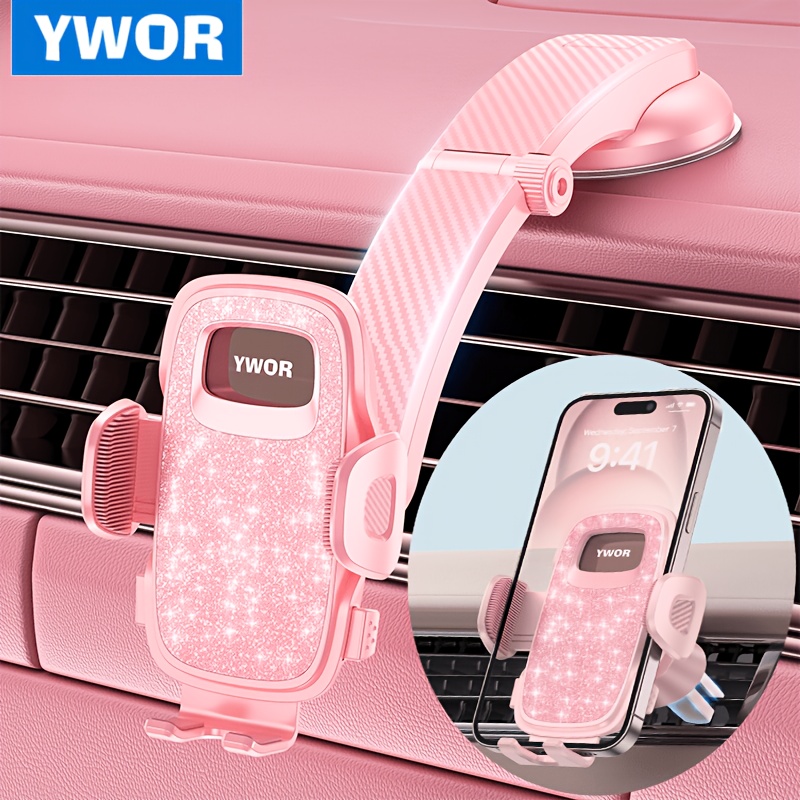 TEMU Ywor 2-in-1 Car Phone Holder 360° Adjustable Car Phone Mount, Cell Phone Holders For Your Car For Dashboard Vent, All Smartphones And Car Models