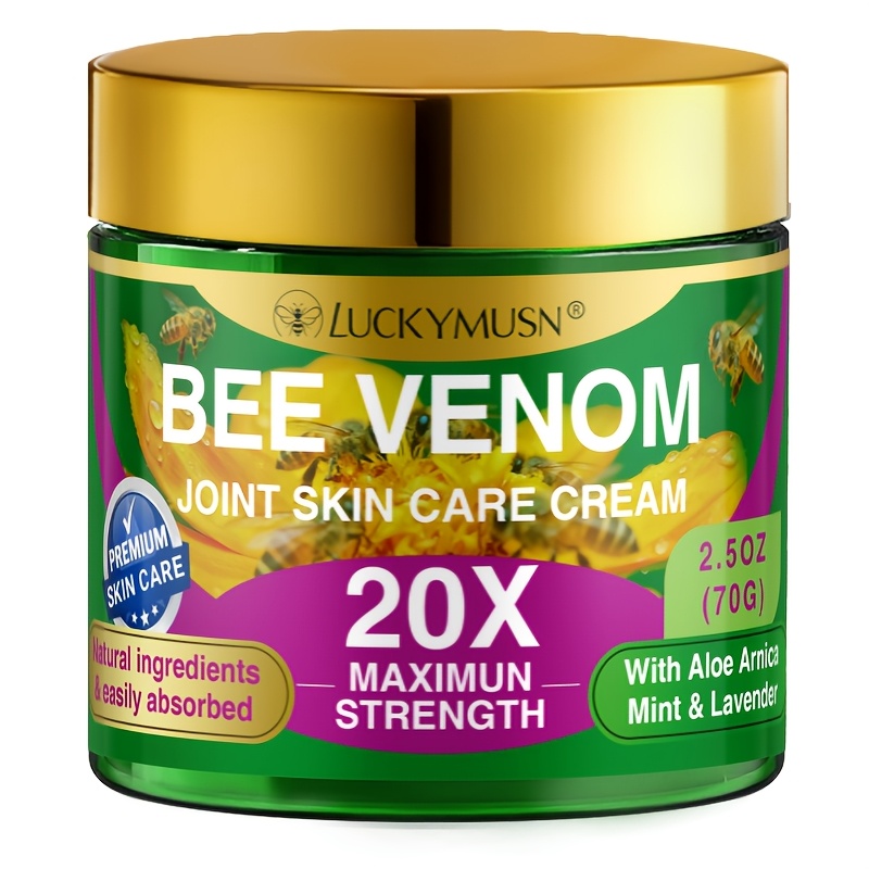 Image of Bee Venom Cream, Care For Joints Skin, Moisturizing, , Non-greasy And Easily Absorbed, Contains Arnica, Aloe Vera, Vitamin E And Lavender, 70g/2.5oz