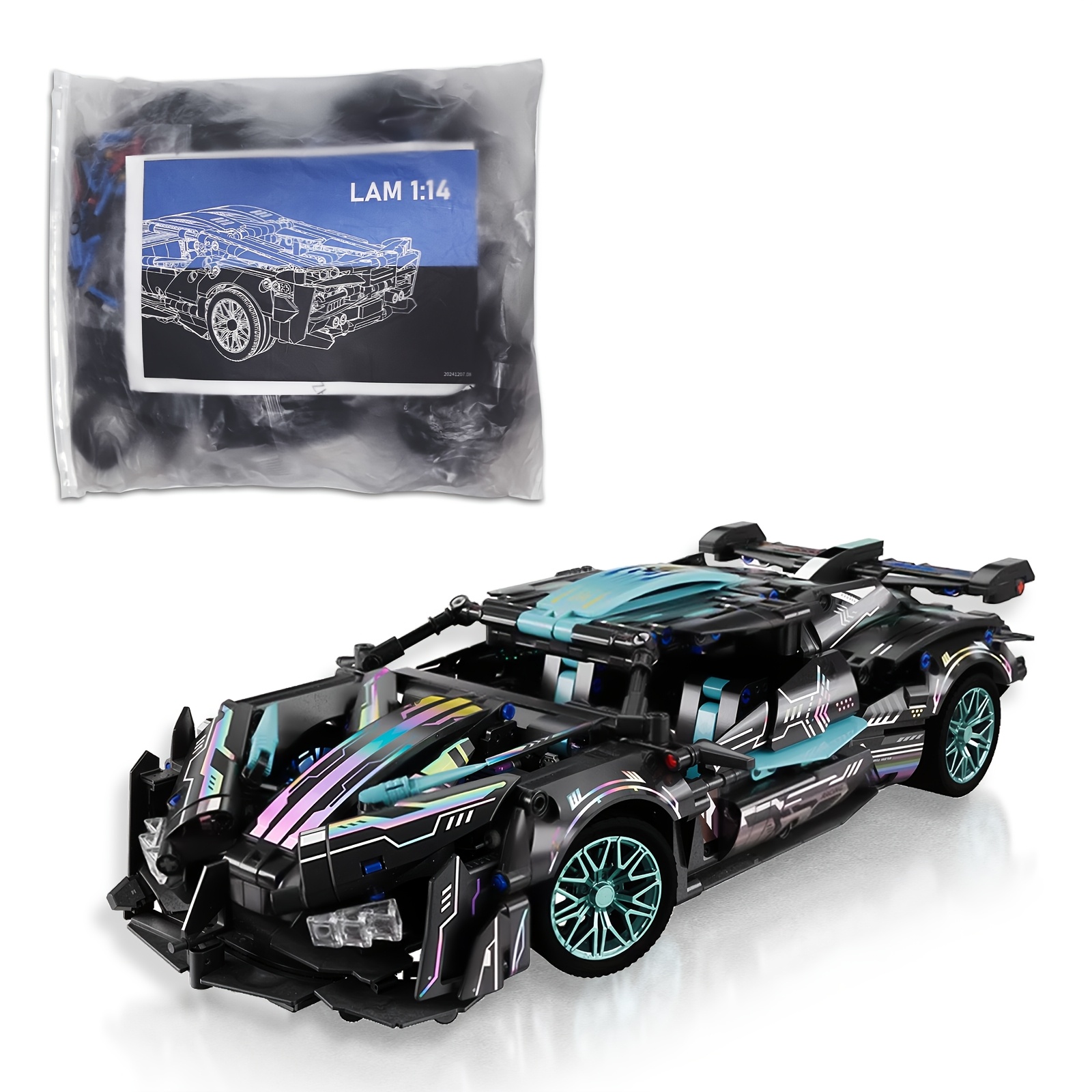 1311pcs Building Block Sports Car , Abs Material Easy Assembly Toy, Perfect Gift For Birthday, Day, Halloween, Thanksgiving, And New Year