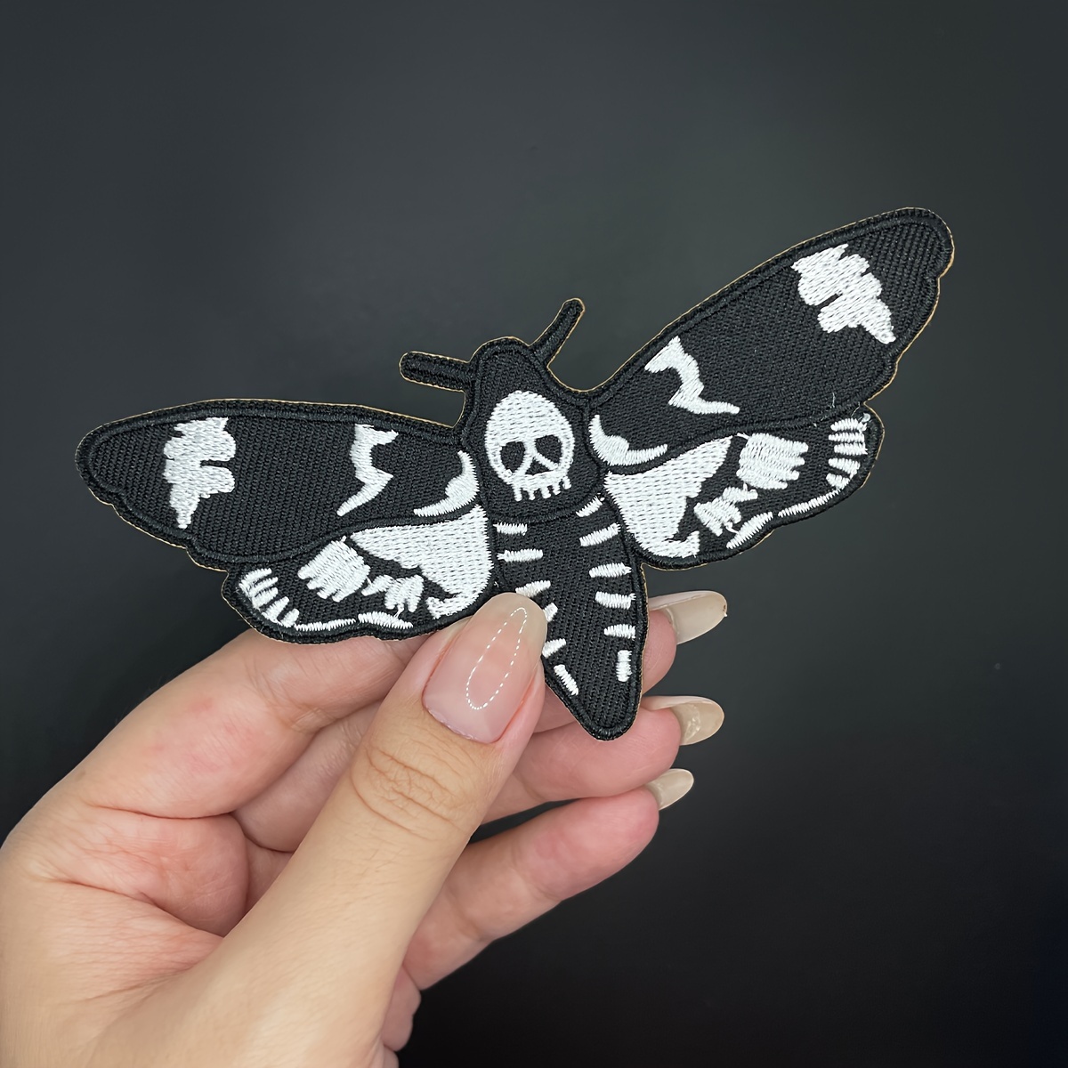 

1pc Skull Dragonfly Embroidered Patch For Men, Iron-on/sew-on Patch For Jackets, Backpacks, Jeans, T-shirts, Casual Style