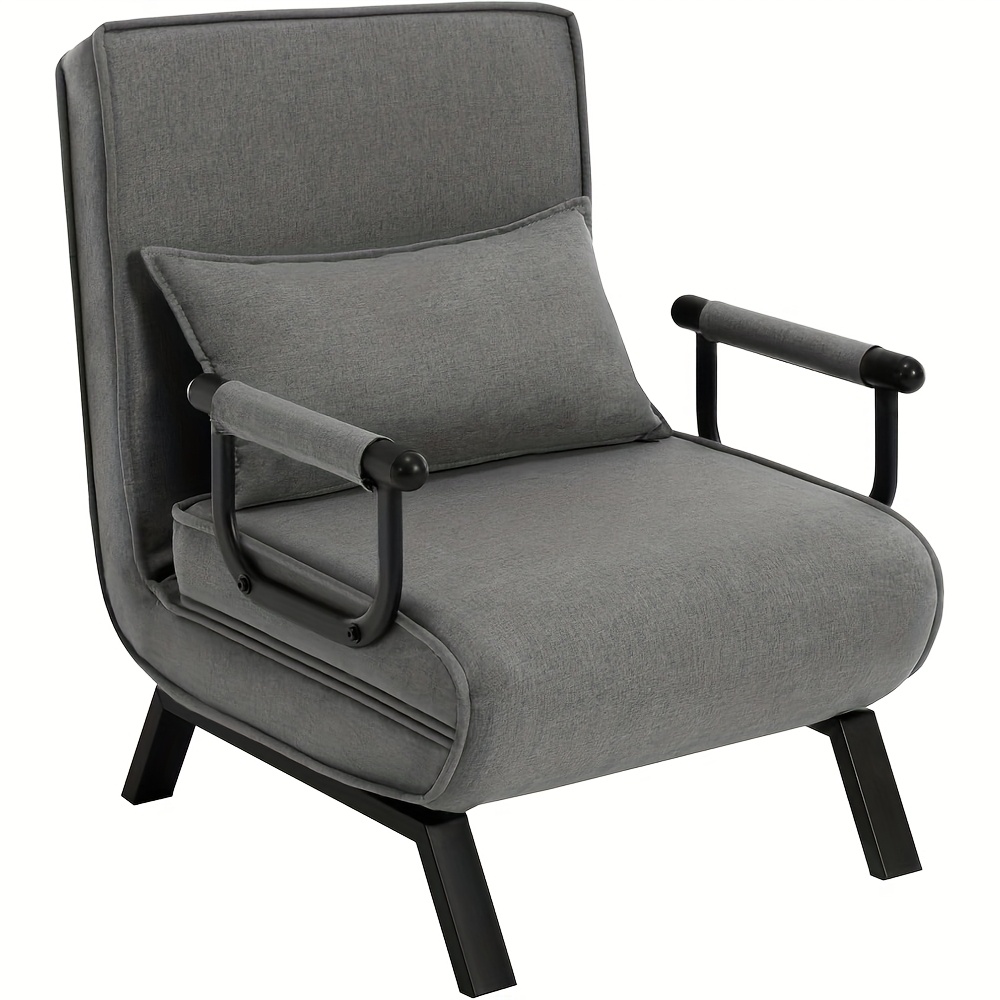 Image of 1pc Dining Room Elegant Seat, Sofa Bed 3 In 1, Guest Bed, Folding Armchair With Adjustable Backrest, Removable Cushion, Suitable For Bedroom, Living Room, Office, 150 Kg Load Capacity