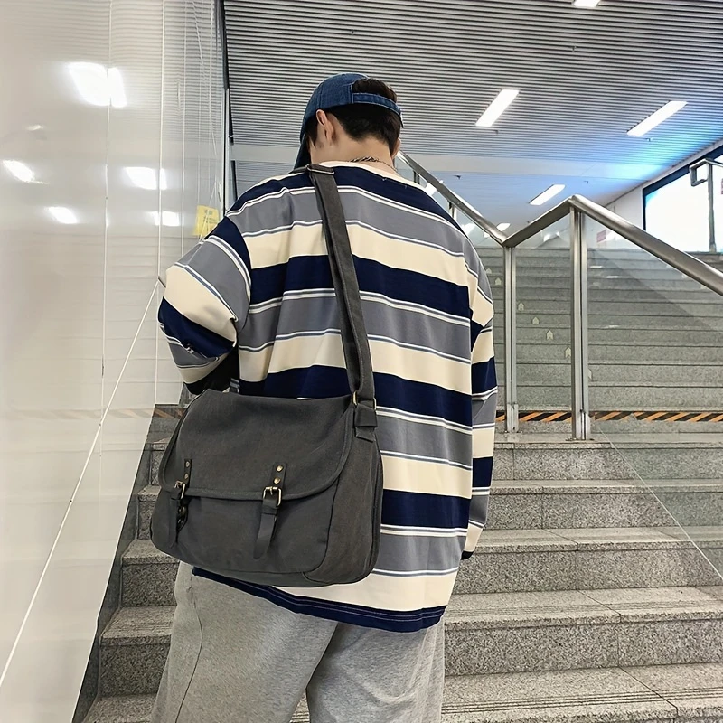 stylish vintage messenger bag crossbody satchel for laptop and everyday use details 11