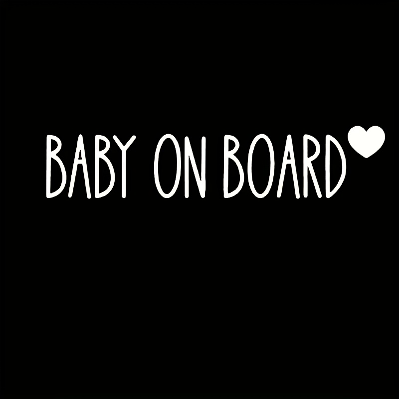 Image of Baby On Board Vinyl Car Decal Sticker - White Matte End, Self-adhesive For Rear Window Or Bumper, Cursive Font With , Ideal For Plastic/glass/metal/ Surfaces, Vehicle Safety Accessory | Design